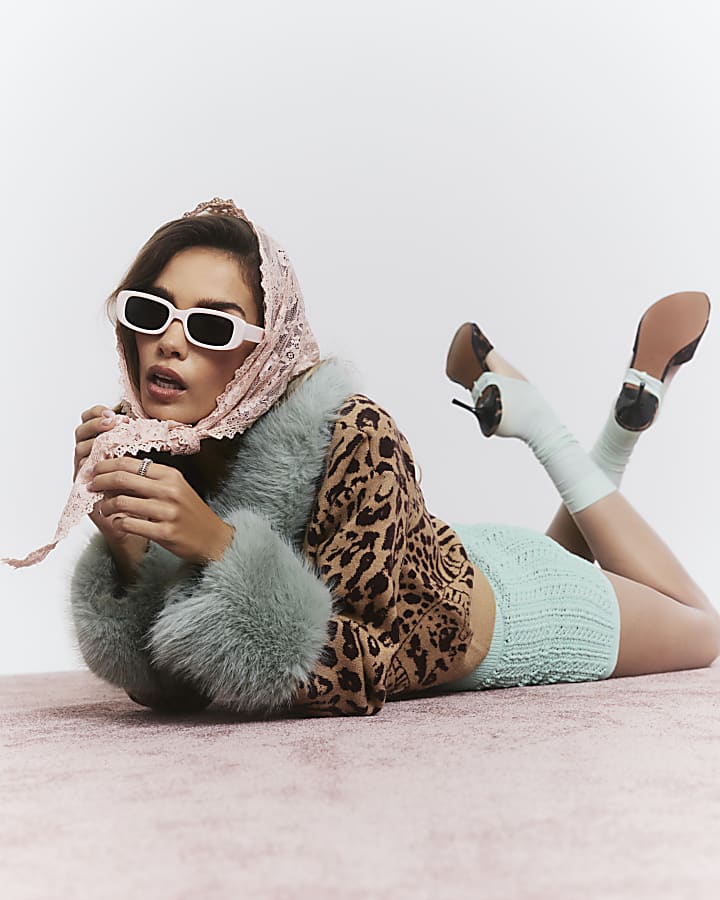 Brown Leopard Print Cat Faux Fur Cardigan