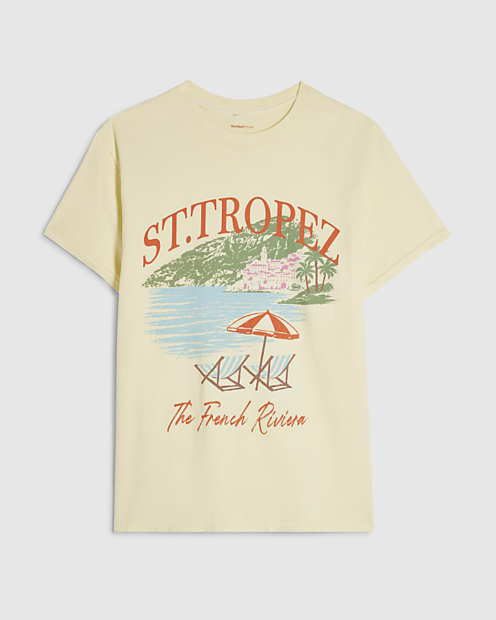 Yellow Cotton Short Sleeve St Tropez T-Shirt