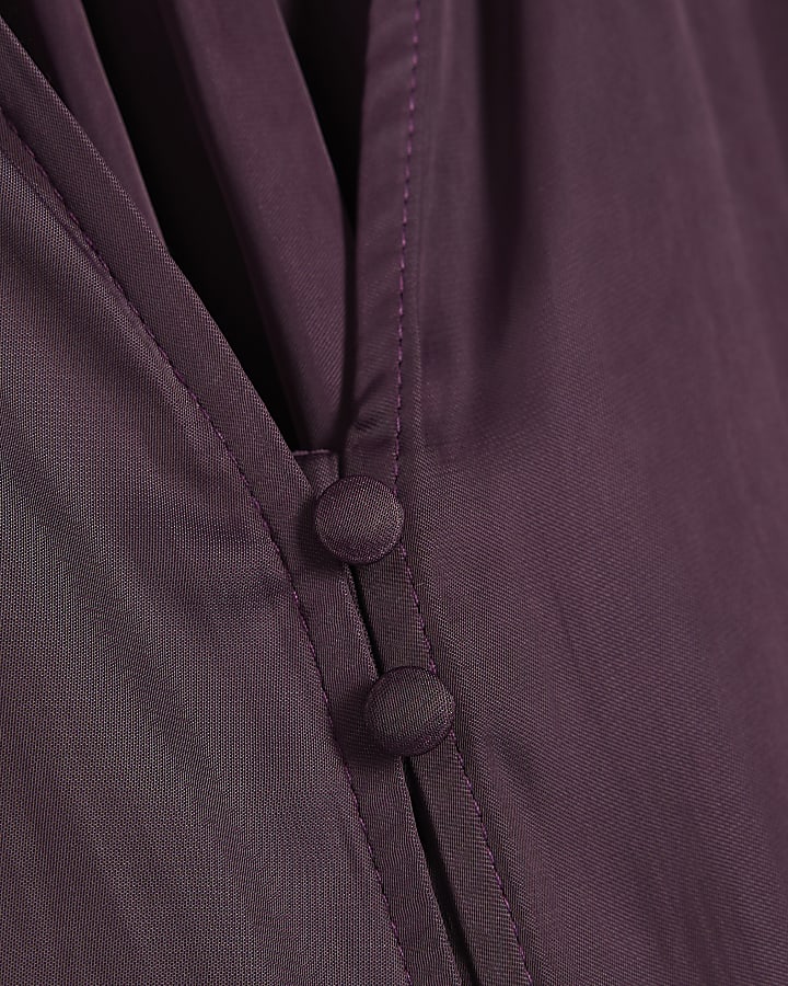 Burgundy Airflow Button Up Top