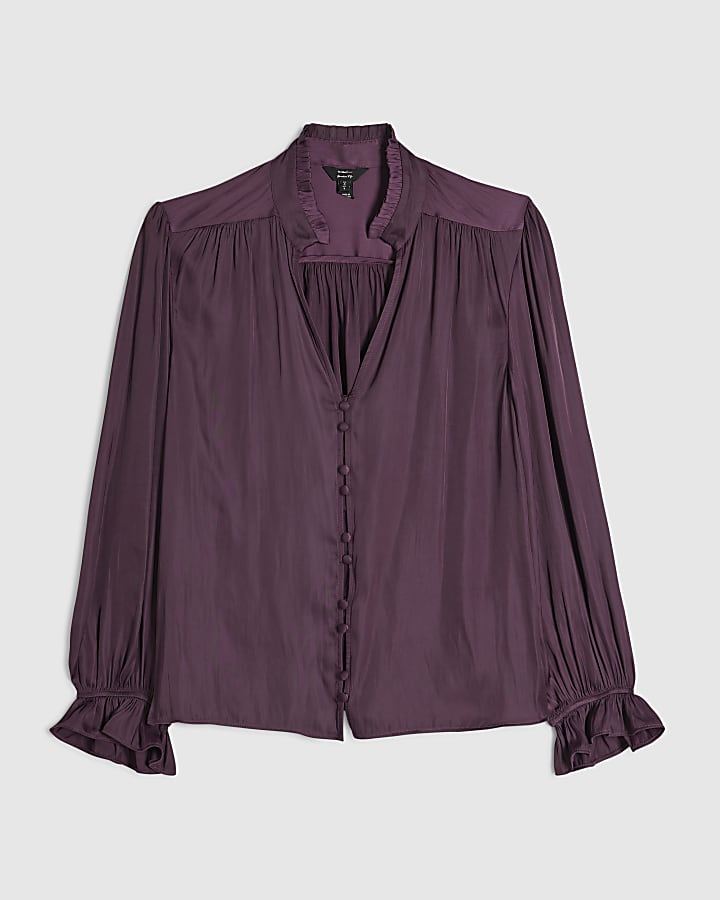 Burgundy Airflow Button Up Top