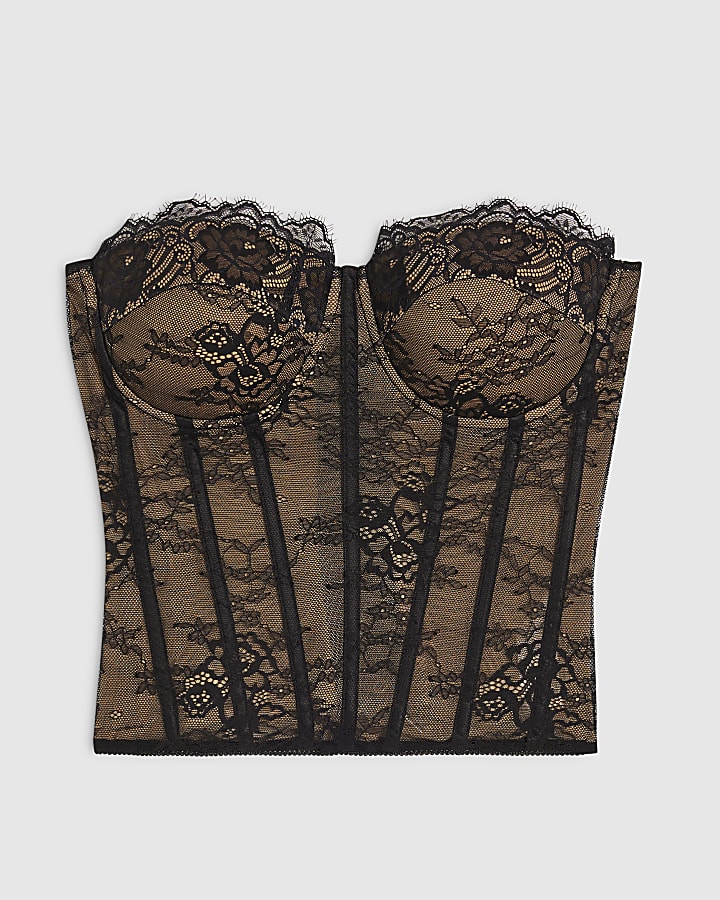 Black Lace Corset Top