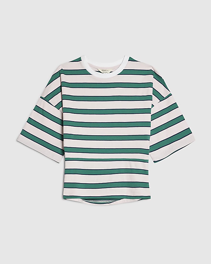 Pink Stripe Banded Kimono T-Shirt