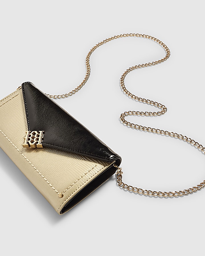 Gold Flap Crossbody Purse