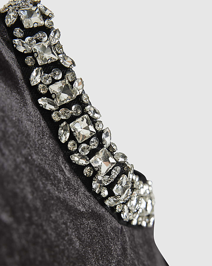 Black Velvet Embellished Playsuit