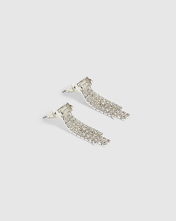 Silver Cupchain Drop Earrings
