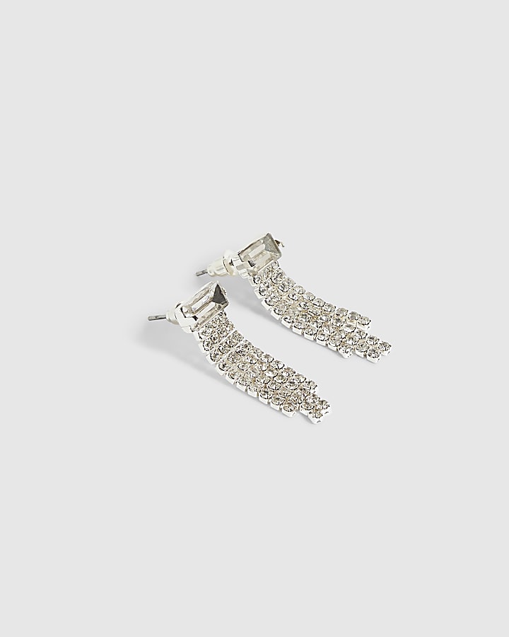 Silver Cupchain Drop Earrings
