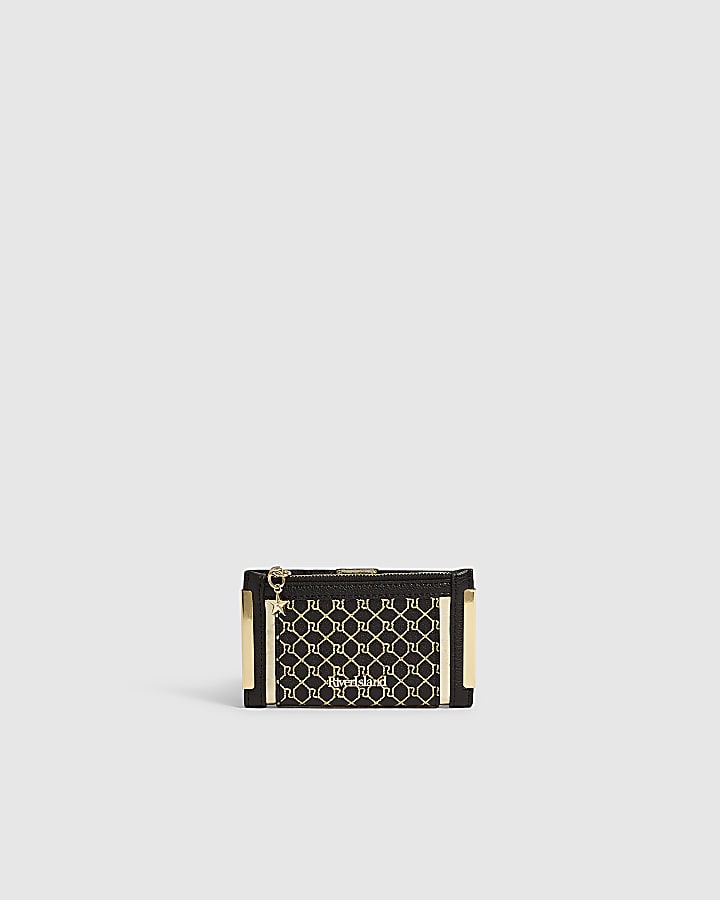 Black Metallic Monogram Mini Purse