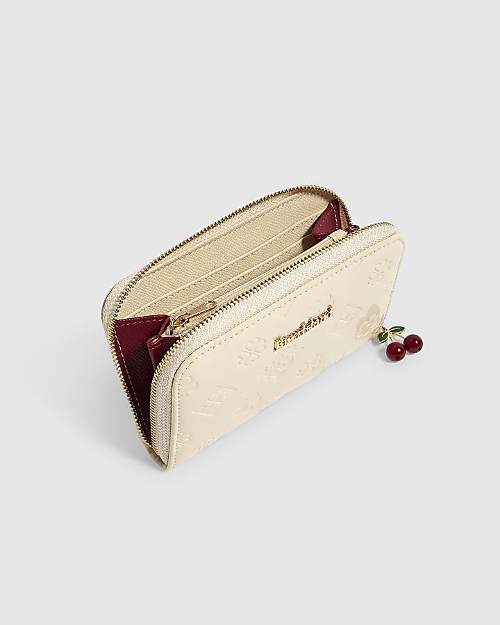 Cream Patent Monogram Medium Embossed Purse