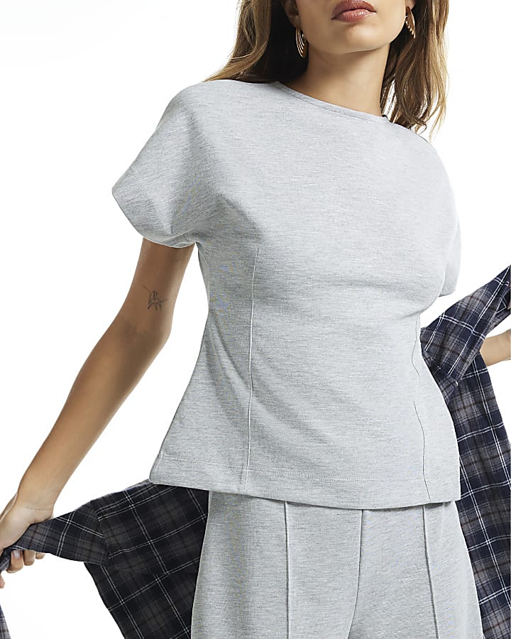 Grey Interlock Top