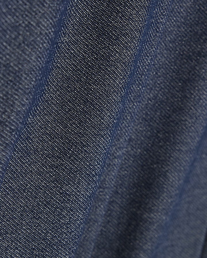 Navy Denim Look Kimono T-Shirt