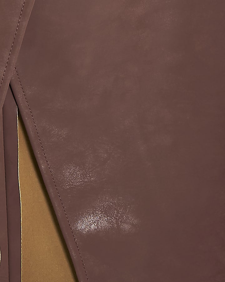 Pink Faux Leather Maxi Wrap Skirt