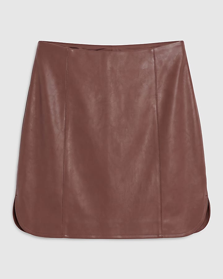Pink Faux Leather Mini Skirt
