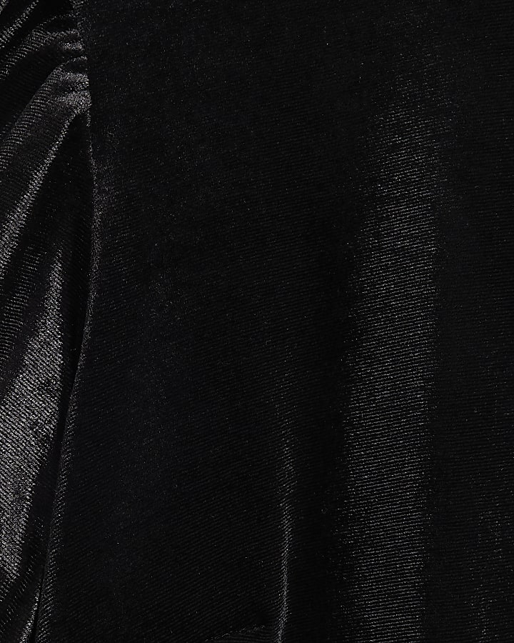 Petite Black Embellished Velvet Top