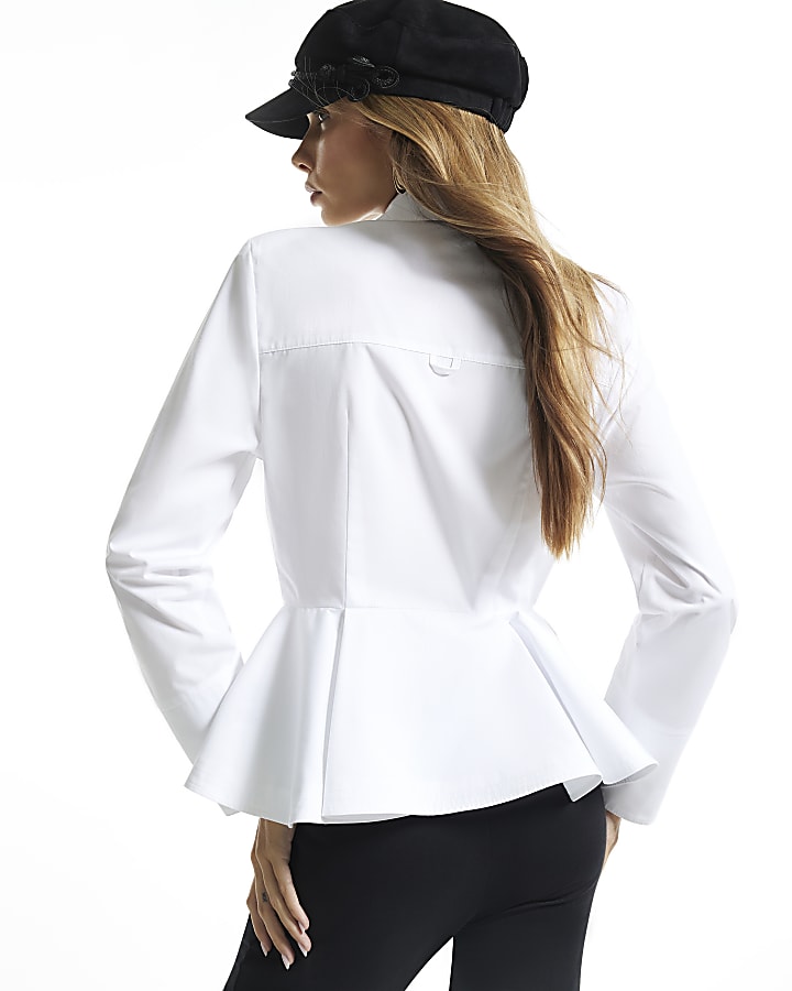 White Peplum Shirt