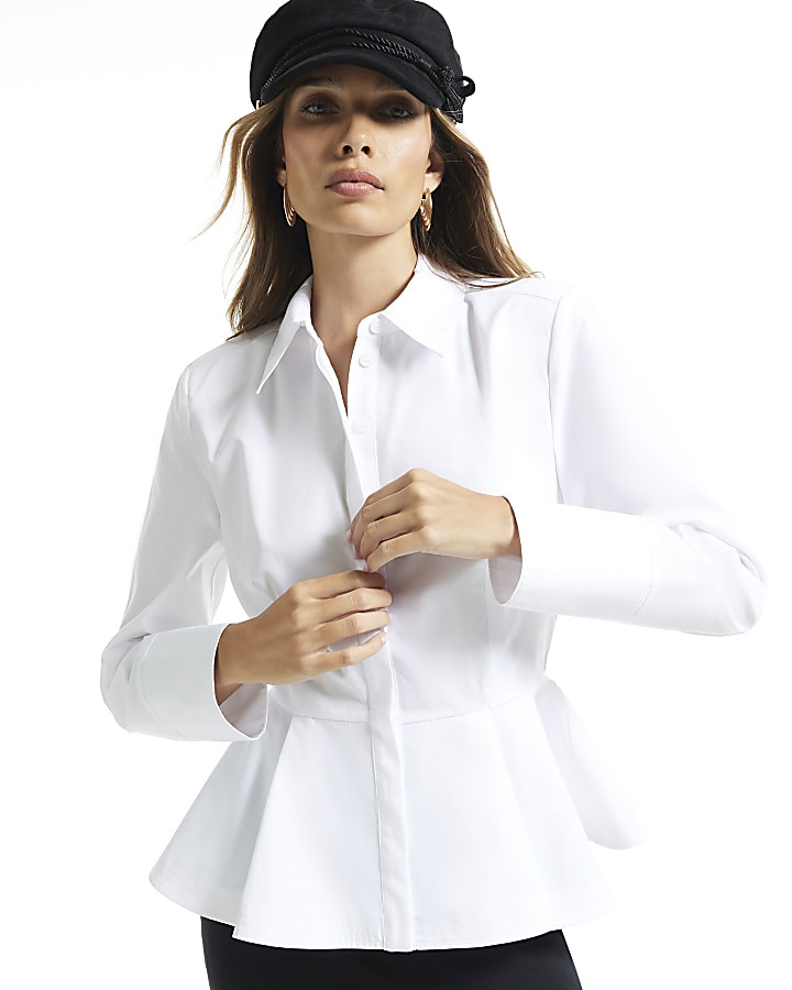 White Peplum Shirt
