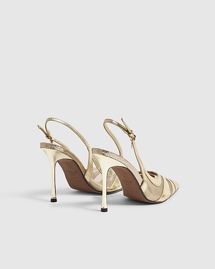 Gold Stiletto Court Heels