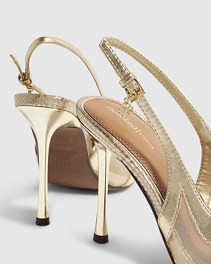 Gold Stiletto Court Heels