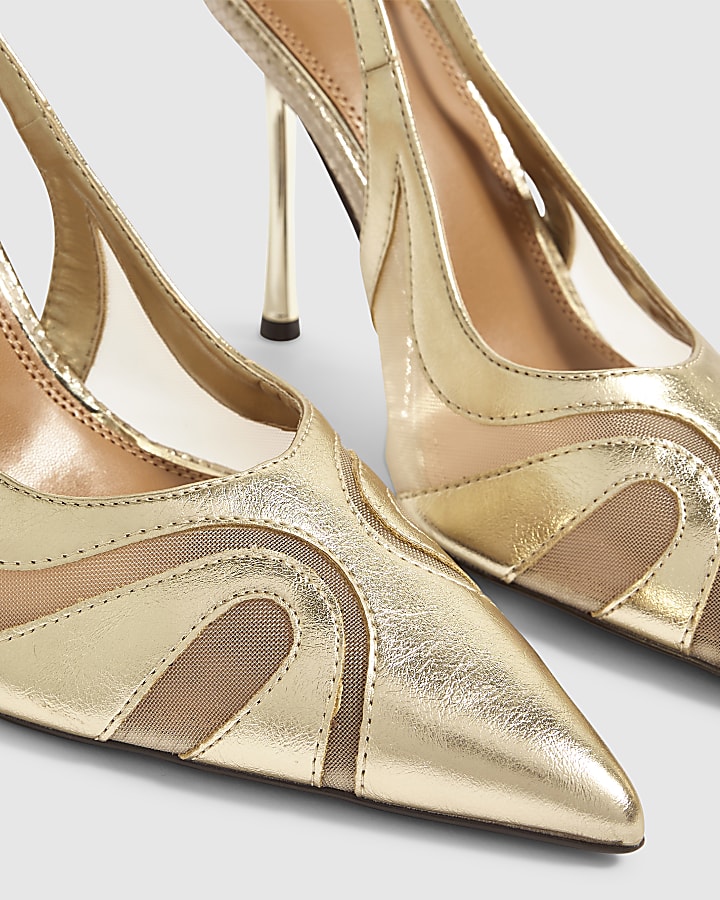Gold Stiletto Court Heels