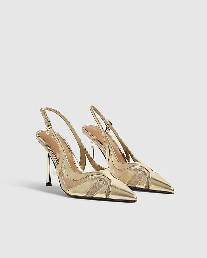 Gold Stiletto Court Heels