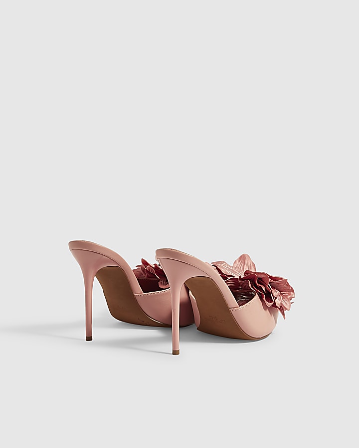 Pink Oversized Flower Mules