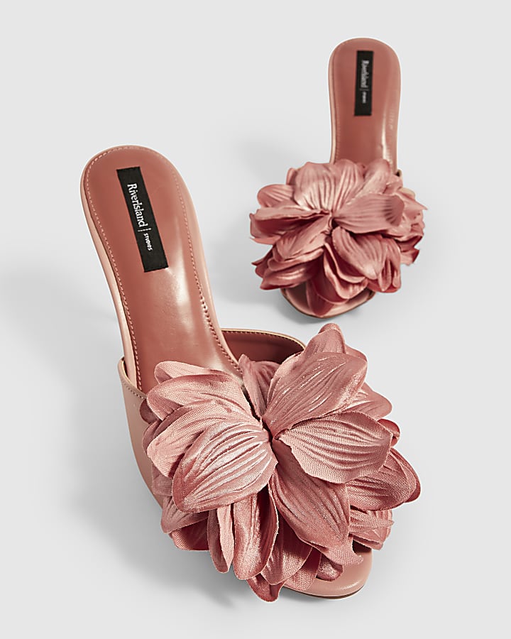 Pink Oversized Flower Mules
