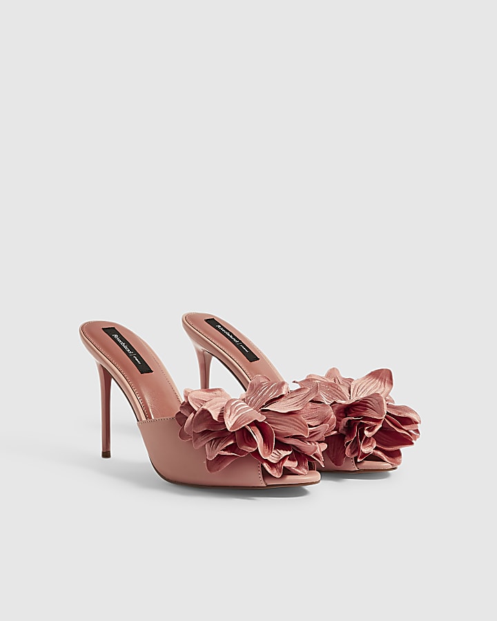 Pink Oversized Flower Mules