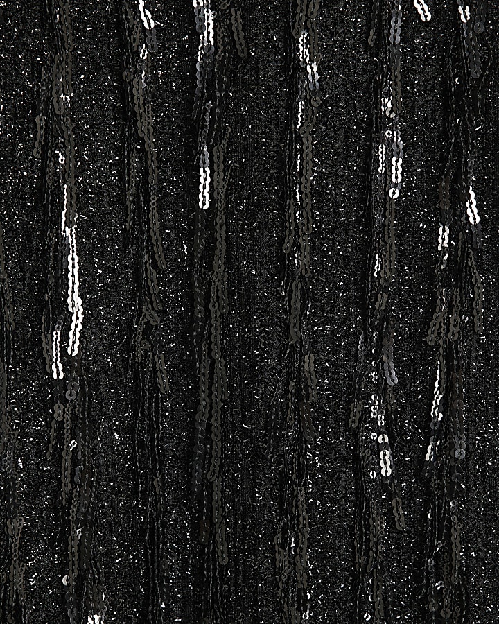 Black Sequin T-Shirt Dress