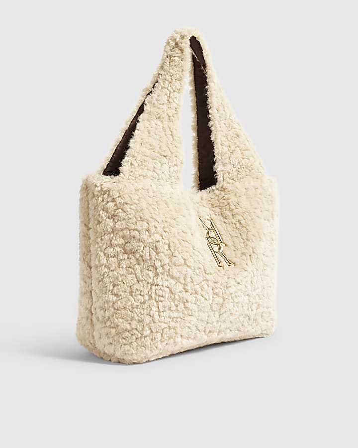 Beige RR Borg Shopper Bag