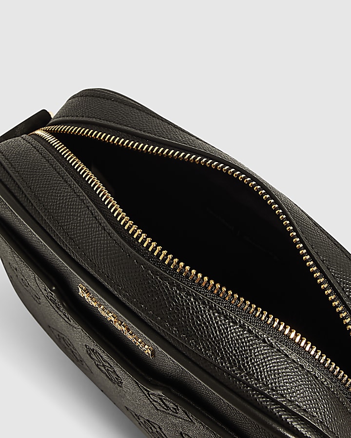 Black Pocket Front Boxy Crossbody Bag