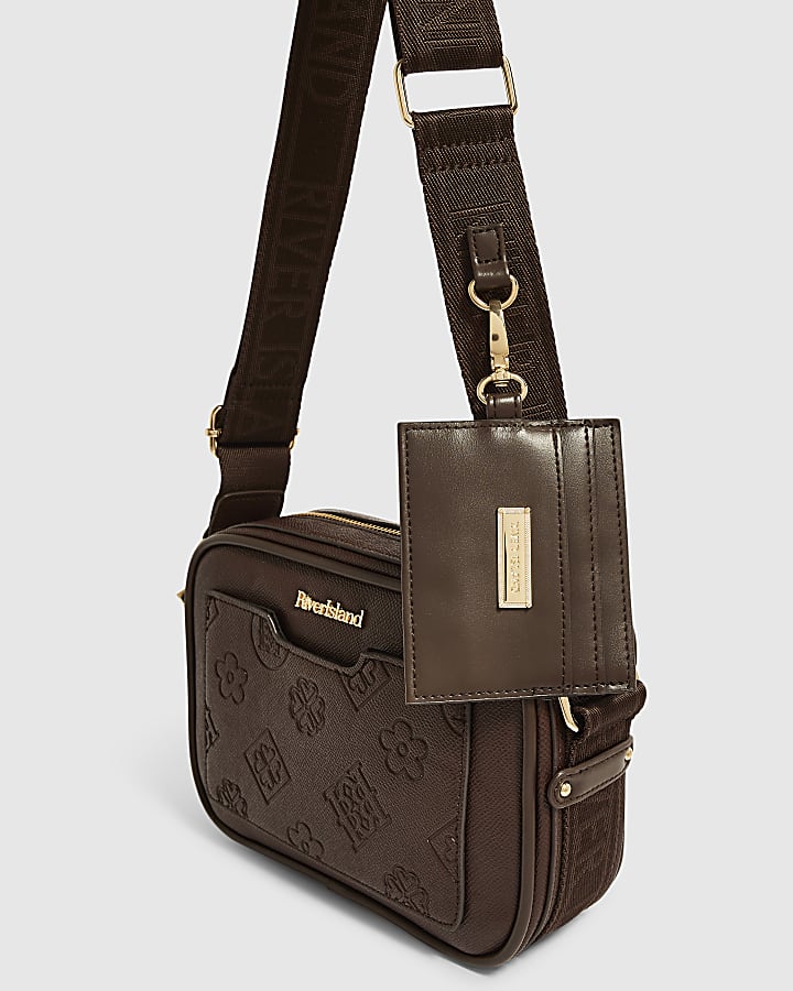 Brown Front Pocket Boxy Crossbody Bag