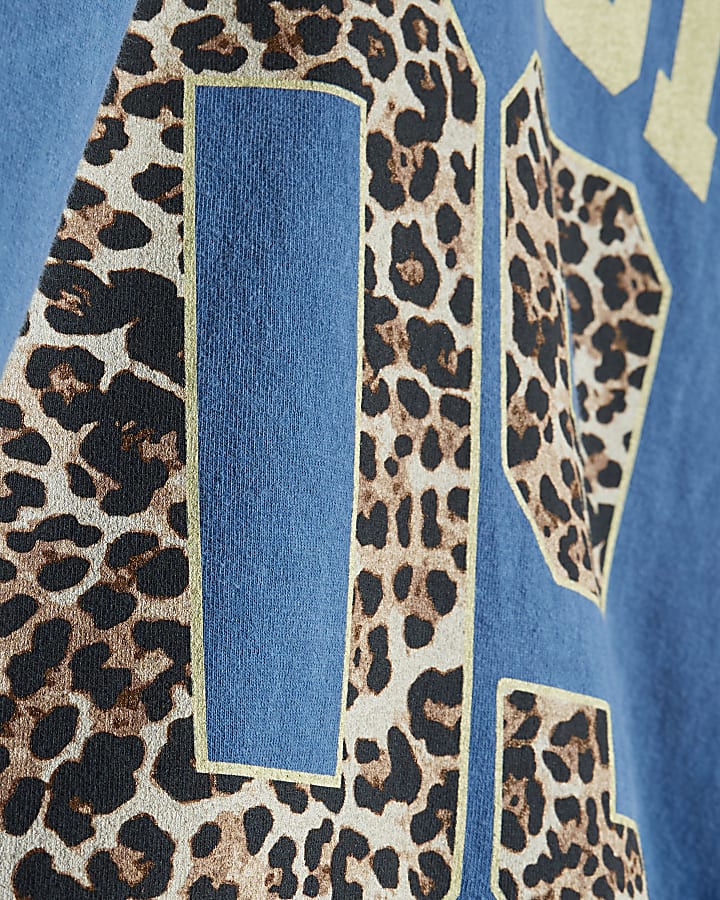 Blue Cotton Detroit Boyfriend T-shirt
