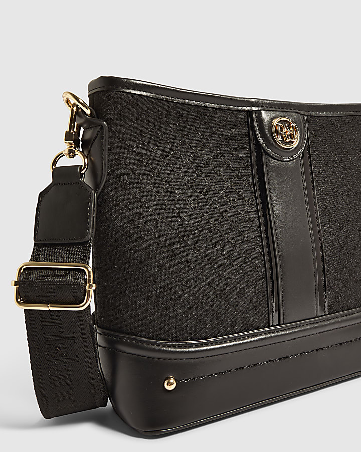 Black Monogram Webbing Front Bucket Bag