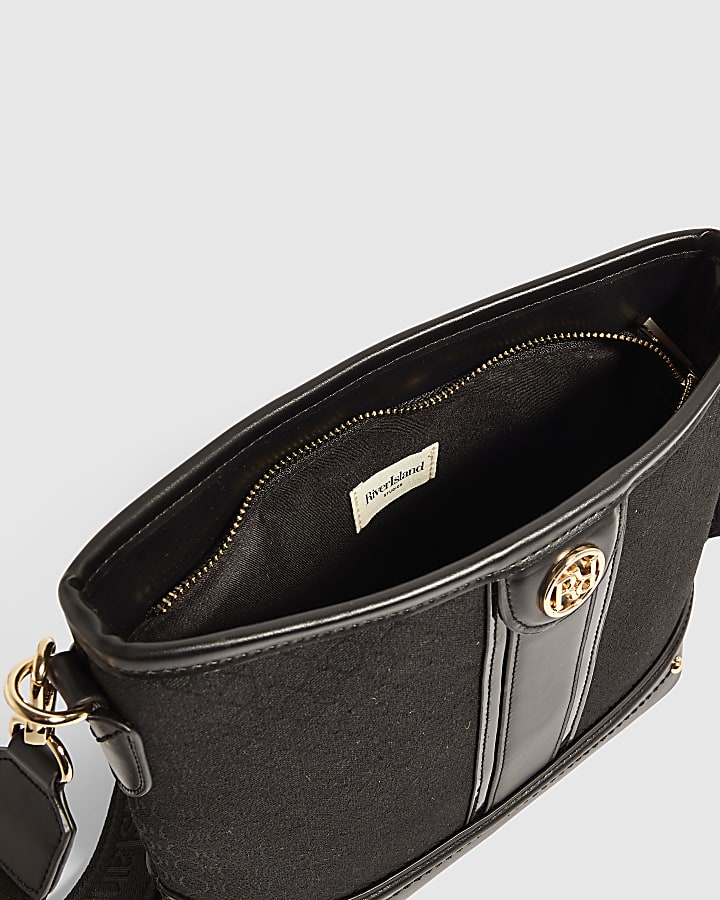 Black Monogram Webbing Front Bucket Bag