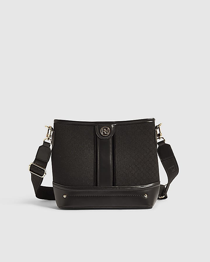 Black Monogram Webbing Front Bucket Bag