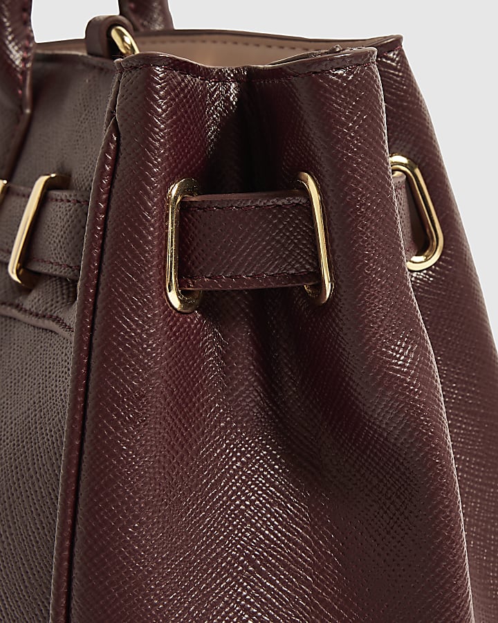 Burgundy Large Soft Lock Front Tote Bag