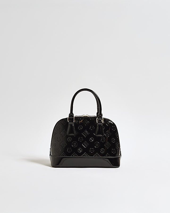 Black Patent Embossed Monogram Bag