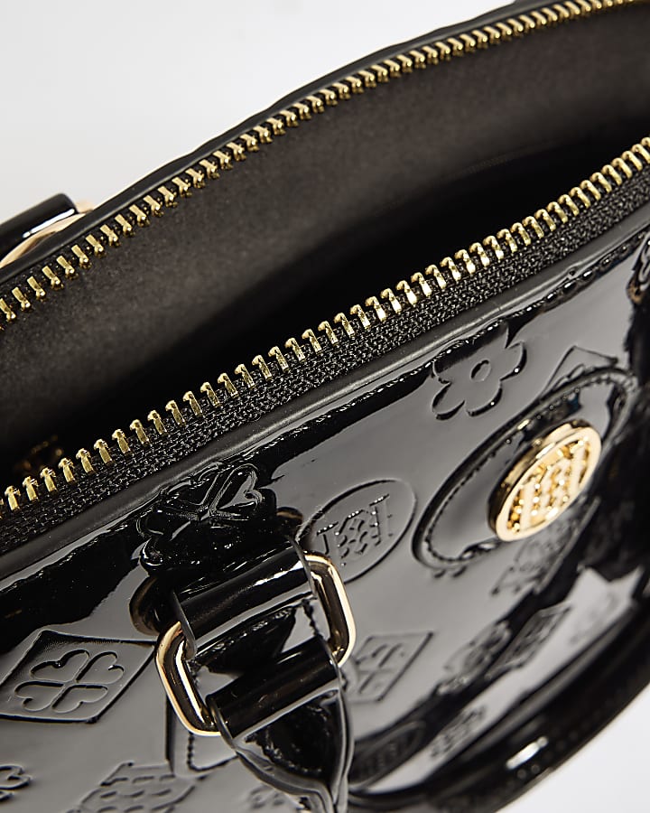 Black Patent Embossed Monogram Bag