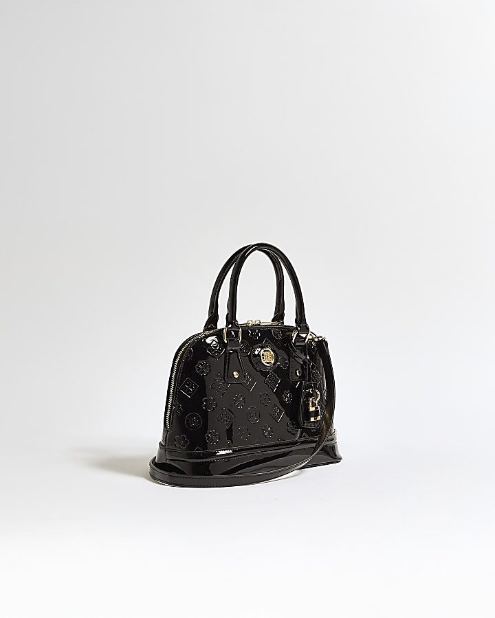 Black Patent Embossed Monogram Bag