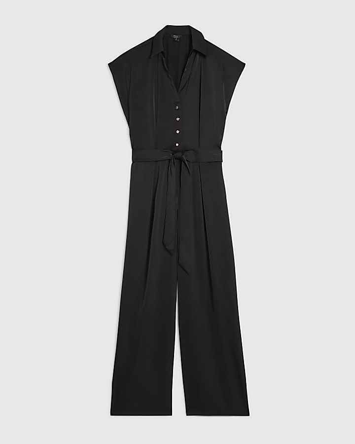Black Cap Sleeve Jumpsuit