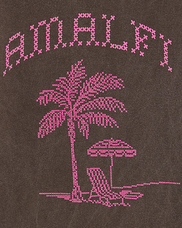 Brown Cross Stitch Style Amalfi T-Shirt