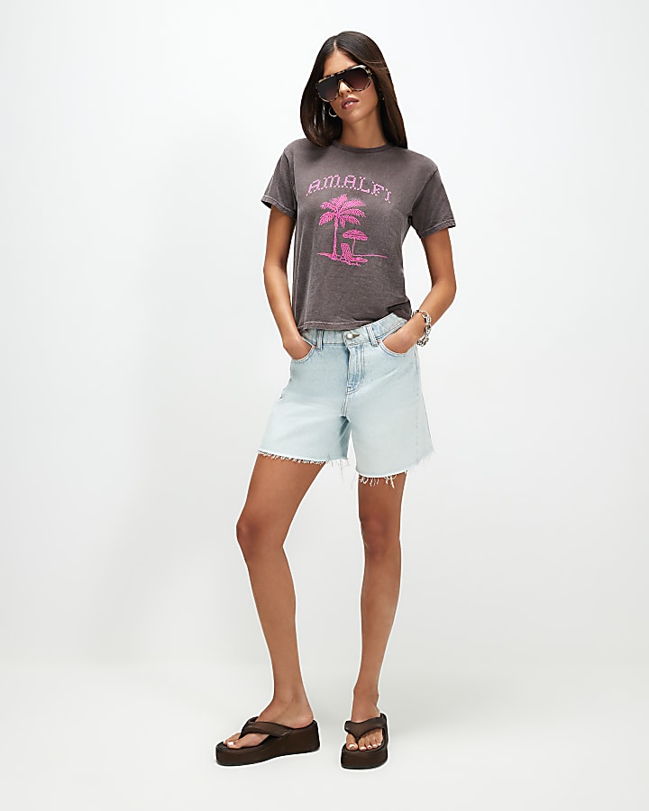 Brown Cross Stitch Style Amalfi T-Shirt