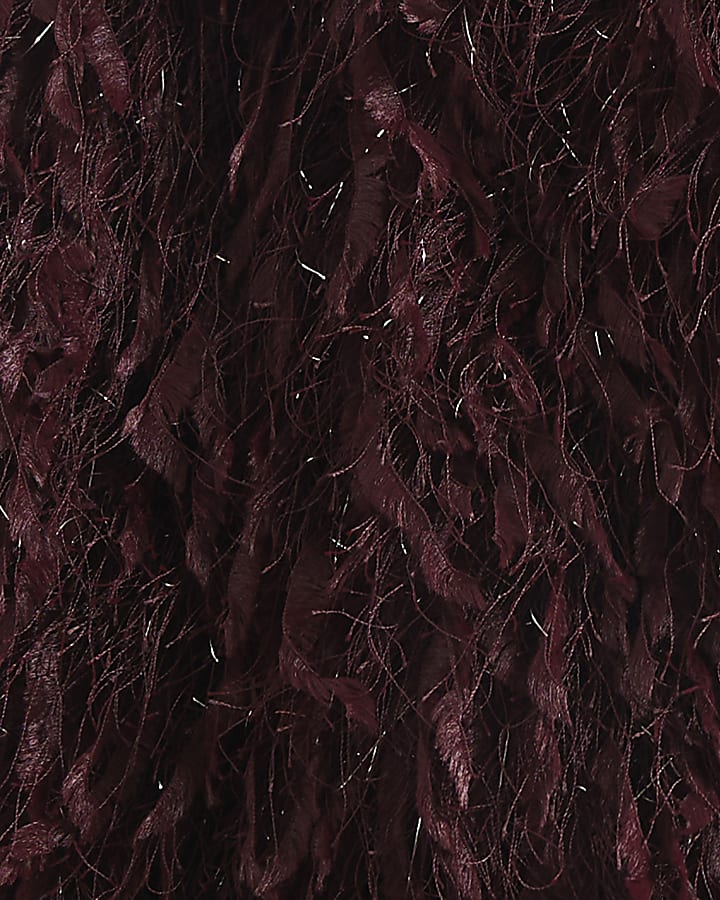 Burgundy Fluffy Shrug Cape