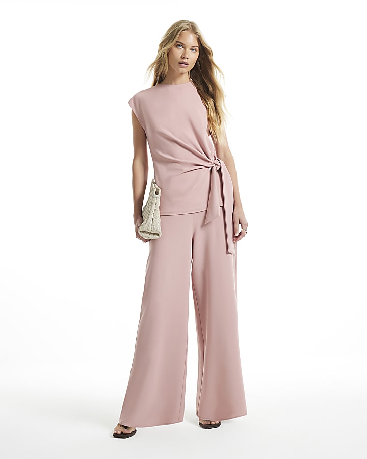 Pink Tie Side Top