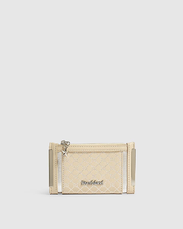 Beige Metallic Monogram Mini Purse