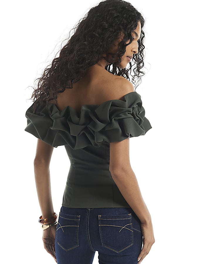 Green One Shoulder Top