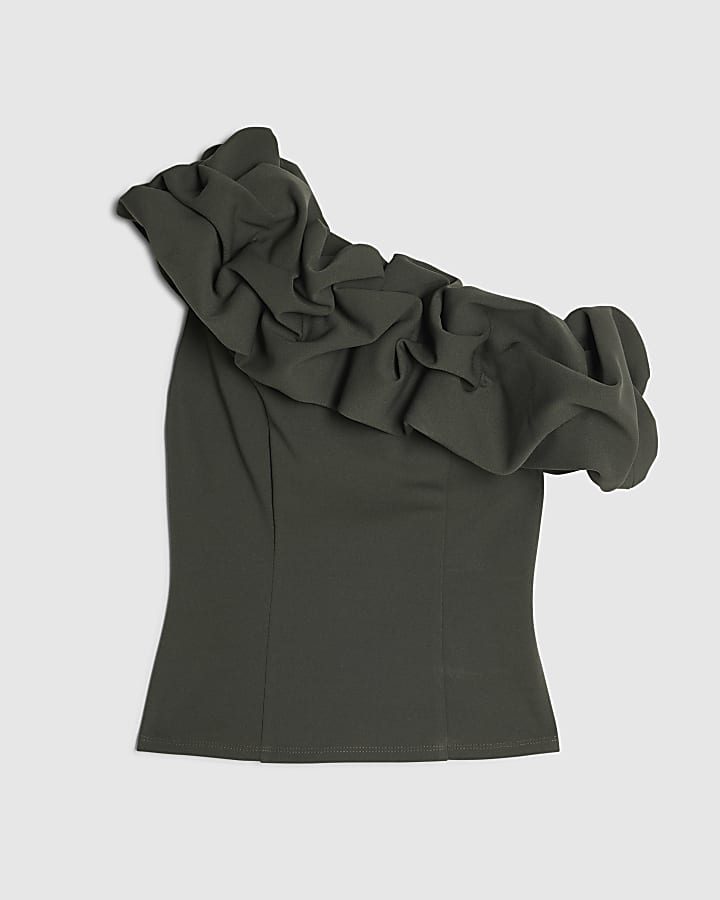 Green One Shoulder Top