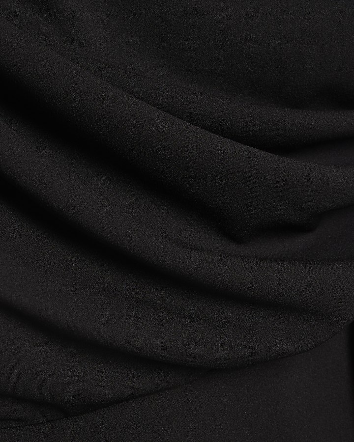 Black Peplum Midi Dress