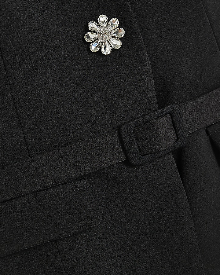 Black Diamante Button Jumpsuit