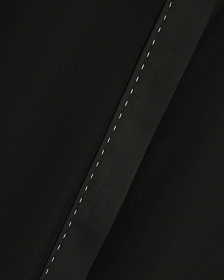 Black Sheer Contrast Stitch Shirt