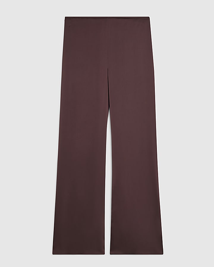 Petite Red Satin Trousers